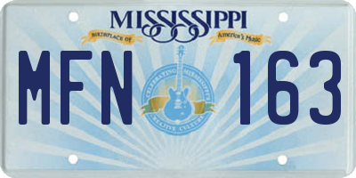 MS license plate MFN163