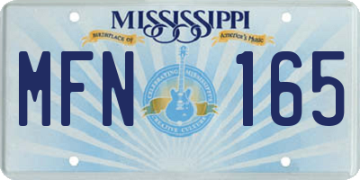 MS license plate MFN165