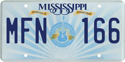 MS license plate MFN166