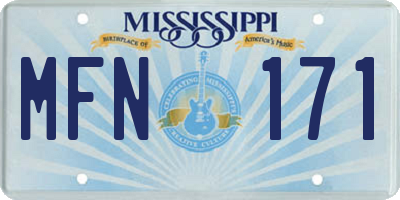 MS license plate MFN171