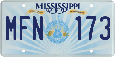 MS license plate MFN173