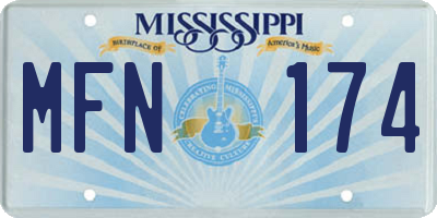 MS license plate MFN174