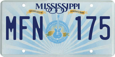 MS license plate MFN175