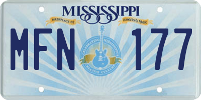 MS license plate MFN177