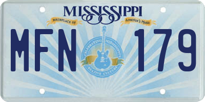 MS license plate MFN179