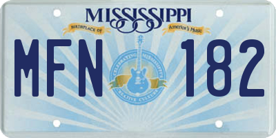MS license plate MFN182