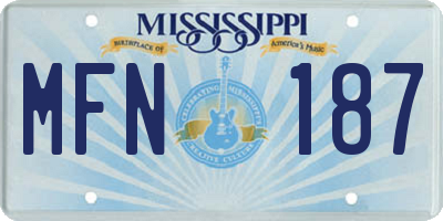 MS license plate MFN187