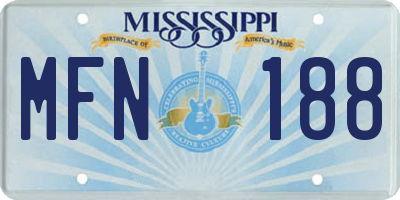 MS license plate MFN188