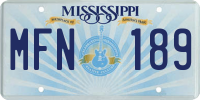 MS license plate MFN189