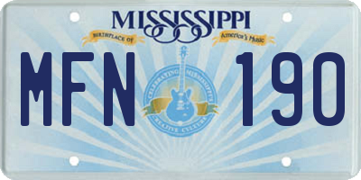 MS license plate MFN190