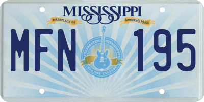 MS license plate MFN195