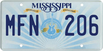 MS license plate MFN206