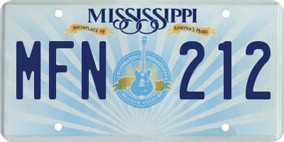 MS license plate MFN212