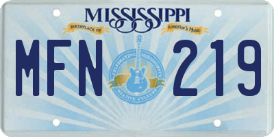 MS license plate MFN219