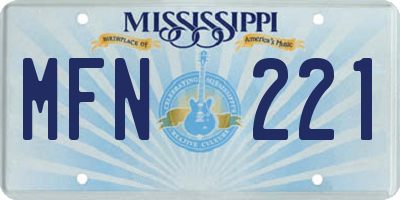 MS license plate MFN221