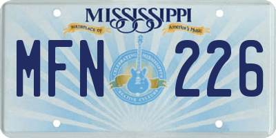 MS license plate MFN226