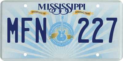 MS license plate MFN227