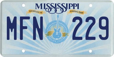 MS license plate MFN229