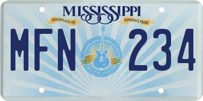 MS license plate MFN234