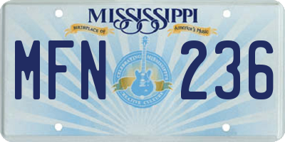 MS license plate MFN236