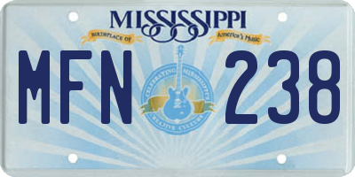 MS license plate MFN238
