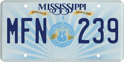MS license plate MFN239