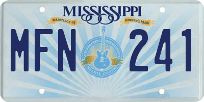 MS license plate MFN241