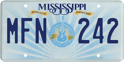 MS license plate MFN242