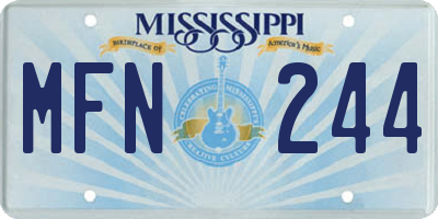 MS license plate MFN244
