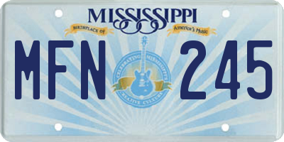 MS license plate MFN245