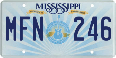 MS license plate MFN246