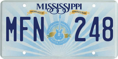 MS license plate MFN248