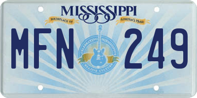 MS license plate MFN249