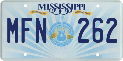 MS license plate MFN262