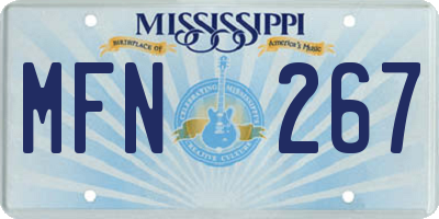 MS license plate MFN267