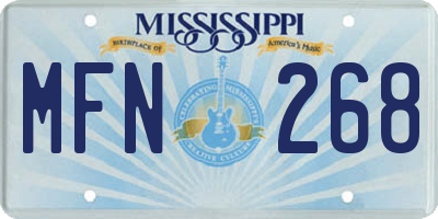 MS license plate MFN268