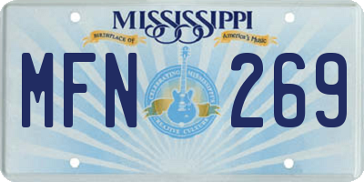 MS license plate MFN269
