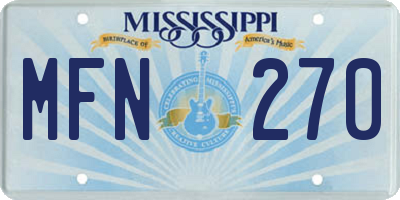 MS license plate MFN270