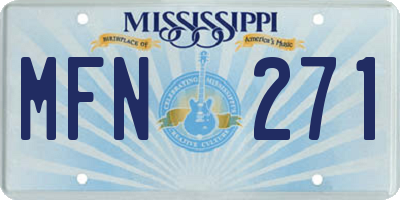 MS license plate MFN271