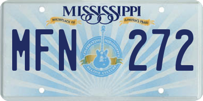 MS license plate MFN272