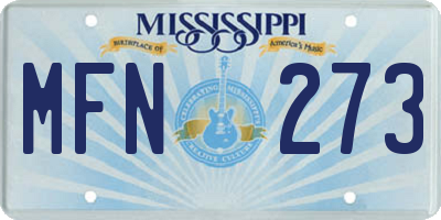 MS license plate MFN273