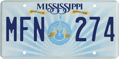MS license plate MFN274
