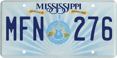 MS license plate MFN276