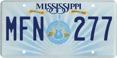 MS license plate MFN277