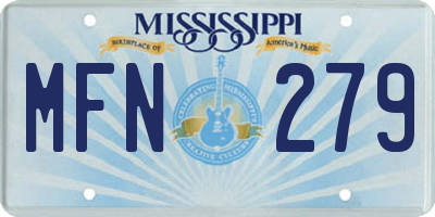 MS license plate MFN279