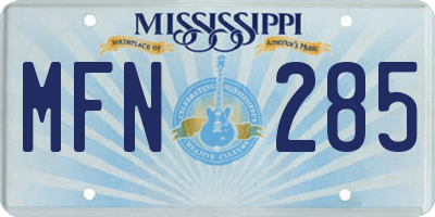 MS license plate MFN285