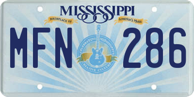 MS license plate MFN286