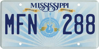 MS license plate MFN288