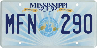 MS license plate MFN290