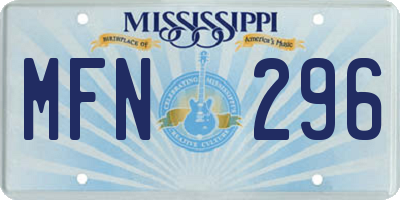 MS license plate MFN296